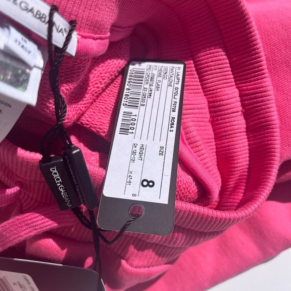 NWT Authentic Kids Dolce & Gabbana Pink Sweat Pants Joggers 7/8 - Picture 8 of 9